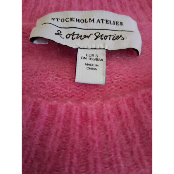 Stockholm & And Other Stories Sweater Pink Wool Mohair Blend Cropped  S - Picture 3 of 6